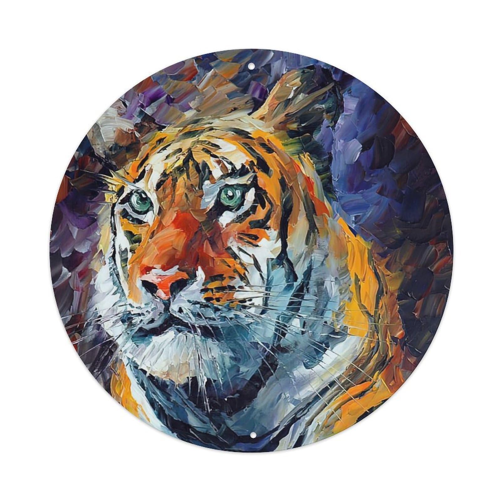 Animal Artwork Slumping Tiger Vintage Metal Tin Sign Plaque Wall Decor for Cafe, Club Bar, Office, Garden Metal Poster 8x8Inch