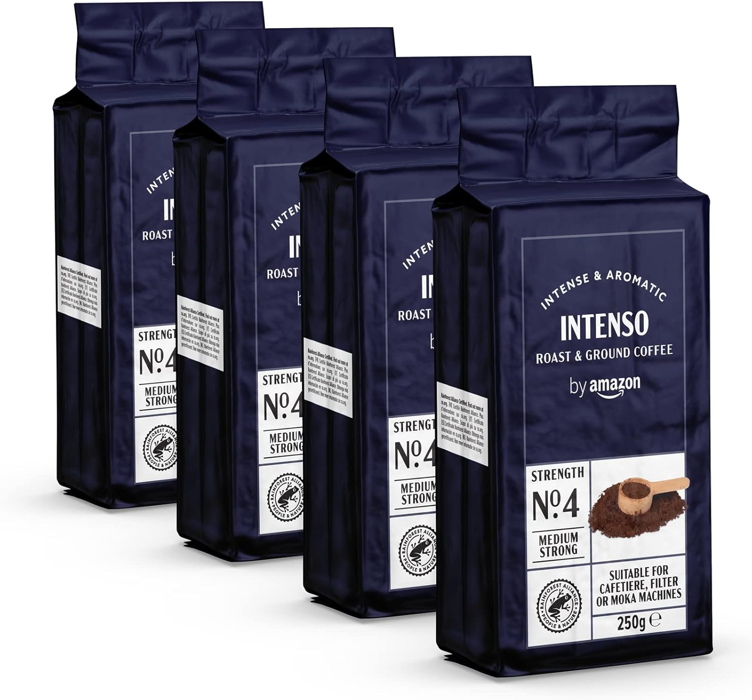 by Amazon Ground Coffee Caffè Intenso, 1kg (4 x 250g) Rainforest