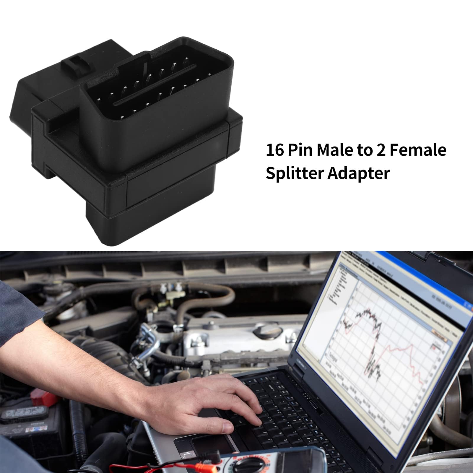 Kieszonkowy OBD2 OBDII Pełny 16 Pin Męski na 3 żeńskie 1 do 2 Kabel OBD Przejściówka Rozgałęziająca do Przedłużacza Diagnostycznego
