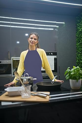 Miniatura 7 de Linteum - Delantal con peto textil  Delantal unisex comercial multiusos para restaurantes, chefs, cocina, delantales de barbacoa, 28 x 32 pulgadas