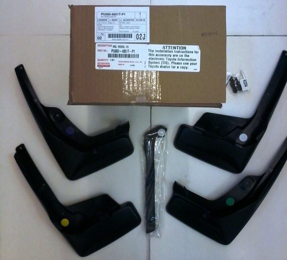LEXUS OEM FACTORY MUDGUARDS SET RX350 RX450H PU060-4801T-P1