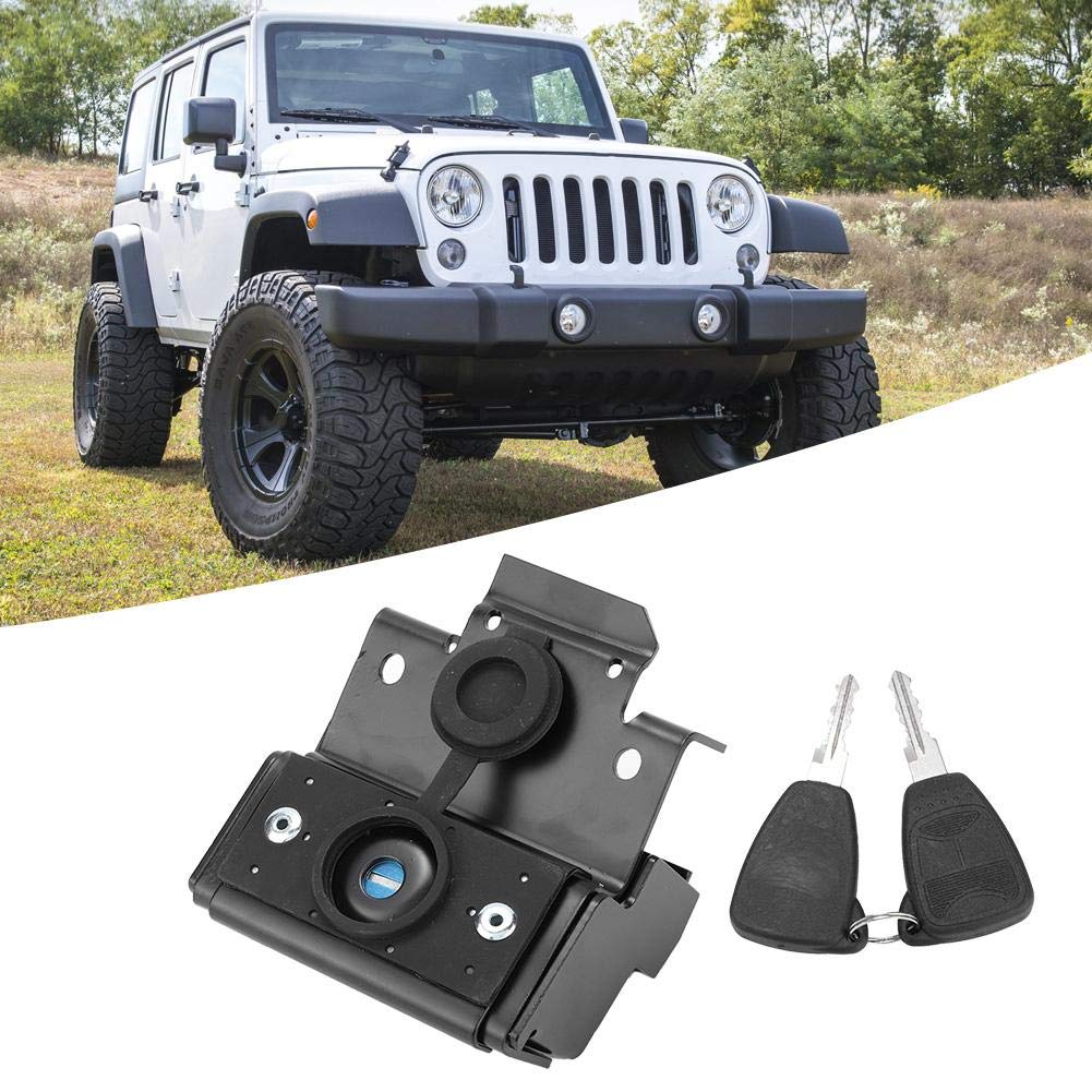 Cierre de capó, pestillo de capó del capó del coche apto para Wrangler JK & Unlimited 2007-2017
