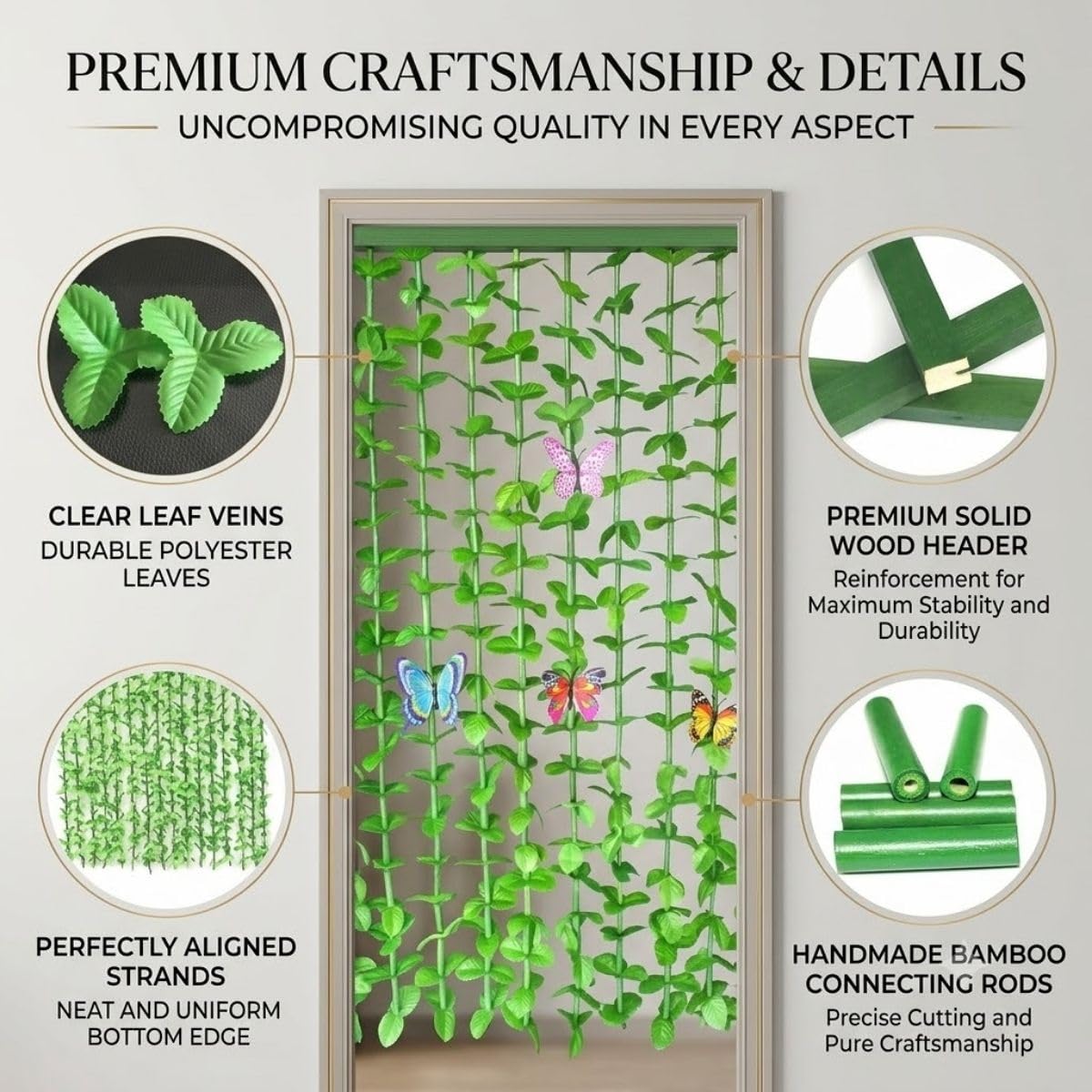 Rideau Végétal Artificiel Effet Eucalyptus 10-30 Cordes Rideau de Porte Feuilles Vertes, Cloison Murale de Séparation de Pièce Décoration Intérieur et Extérieur
