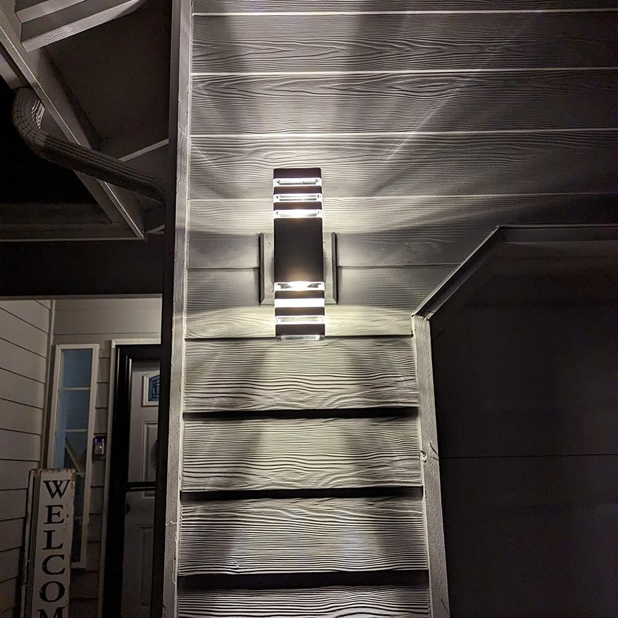 Modern Outdoor Wall Lights Exterior, Dusk to Dawn Outdoor Lighting, Exterior Light Fixture Warm White 14W IP65 3000K 1200LM Aluminum Porch Lights for House Garage Patio,2 Pack