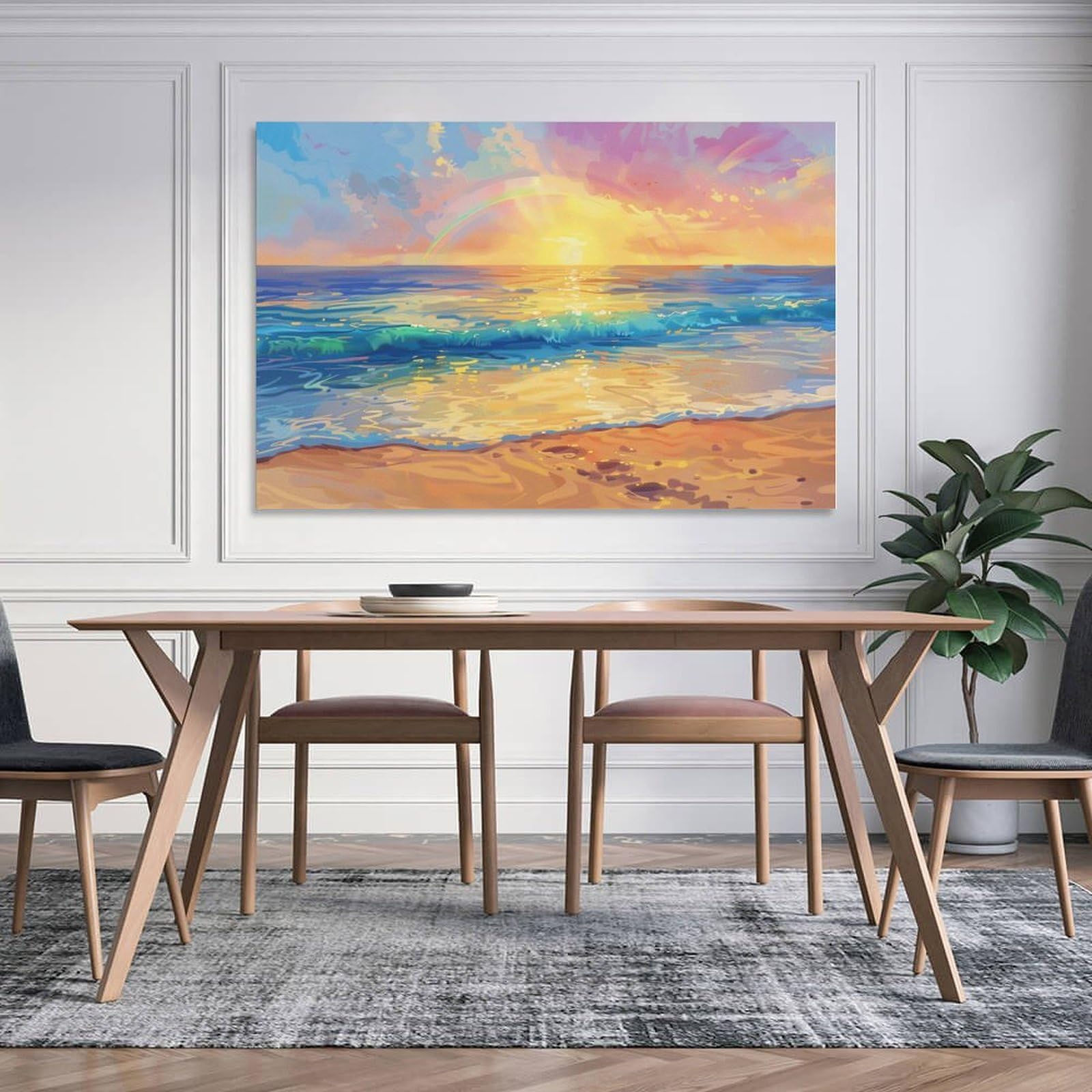 Amazon.co.jp: 絵画 美しいサンセットビーチインテリア 絵画 魅力的な