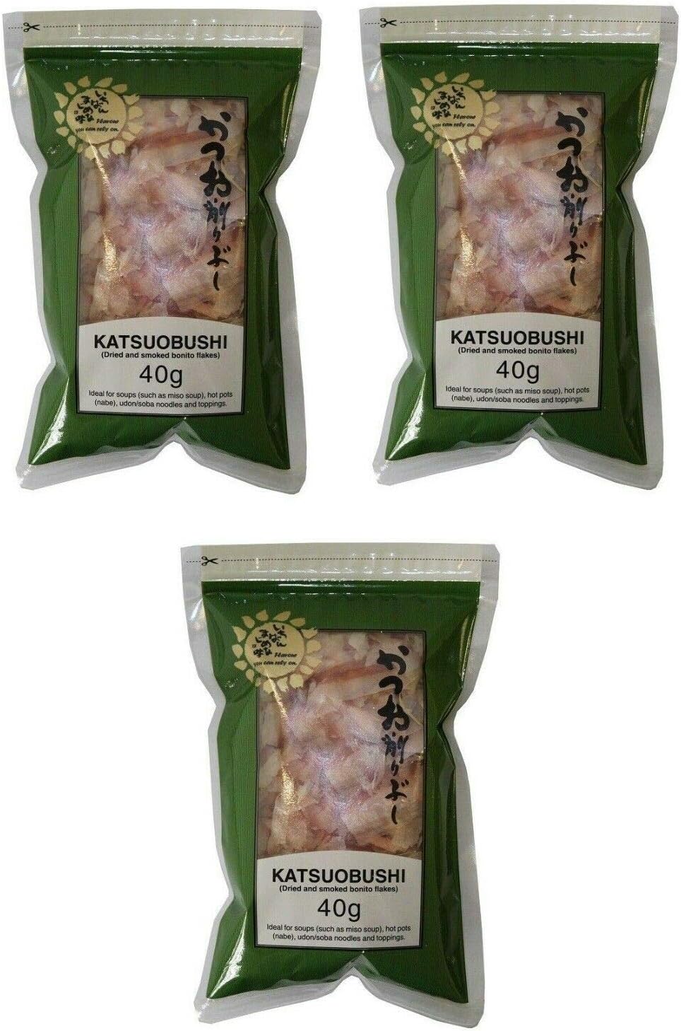 Katsuobushi (Dried & Smoked Bonito Flakes) 40g (3 Pack)