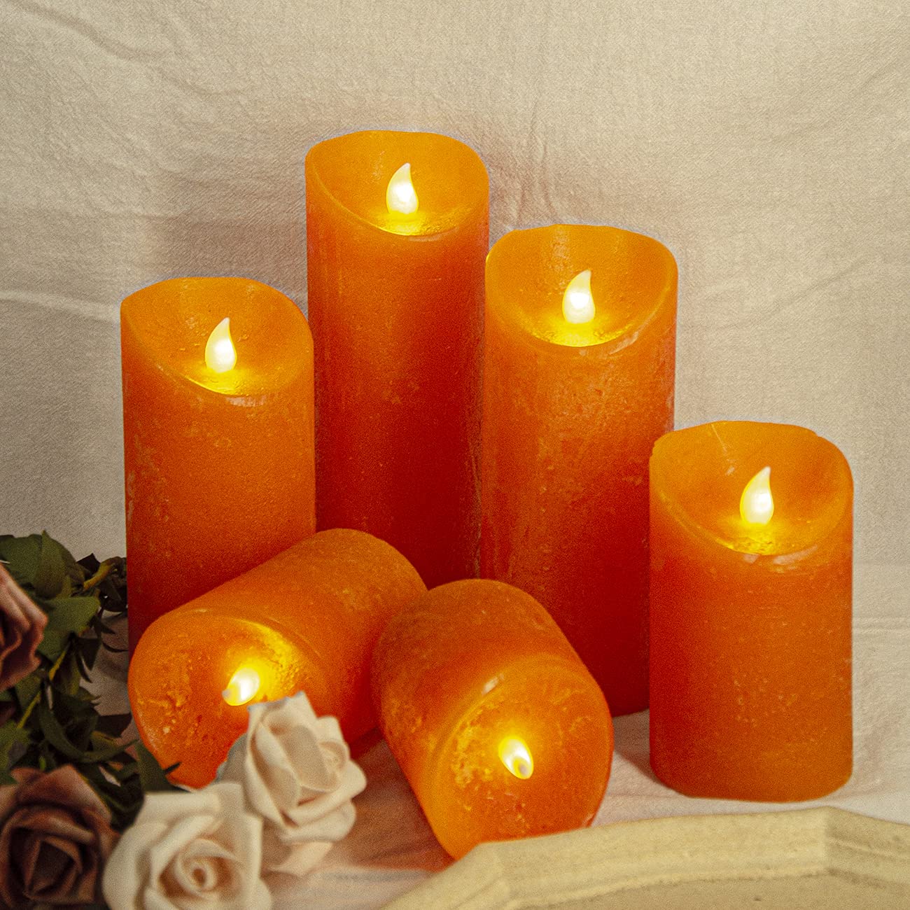 Amazon.co.jp : フレームレスキャンドル オレンジ 9個 LEDキャンドル