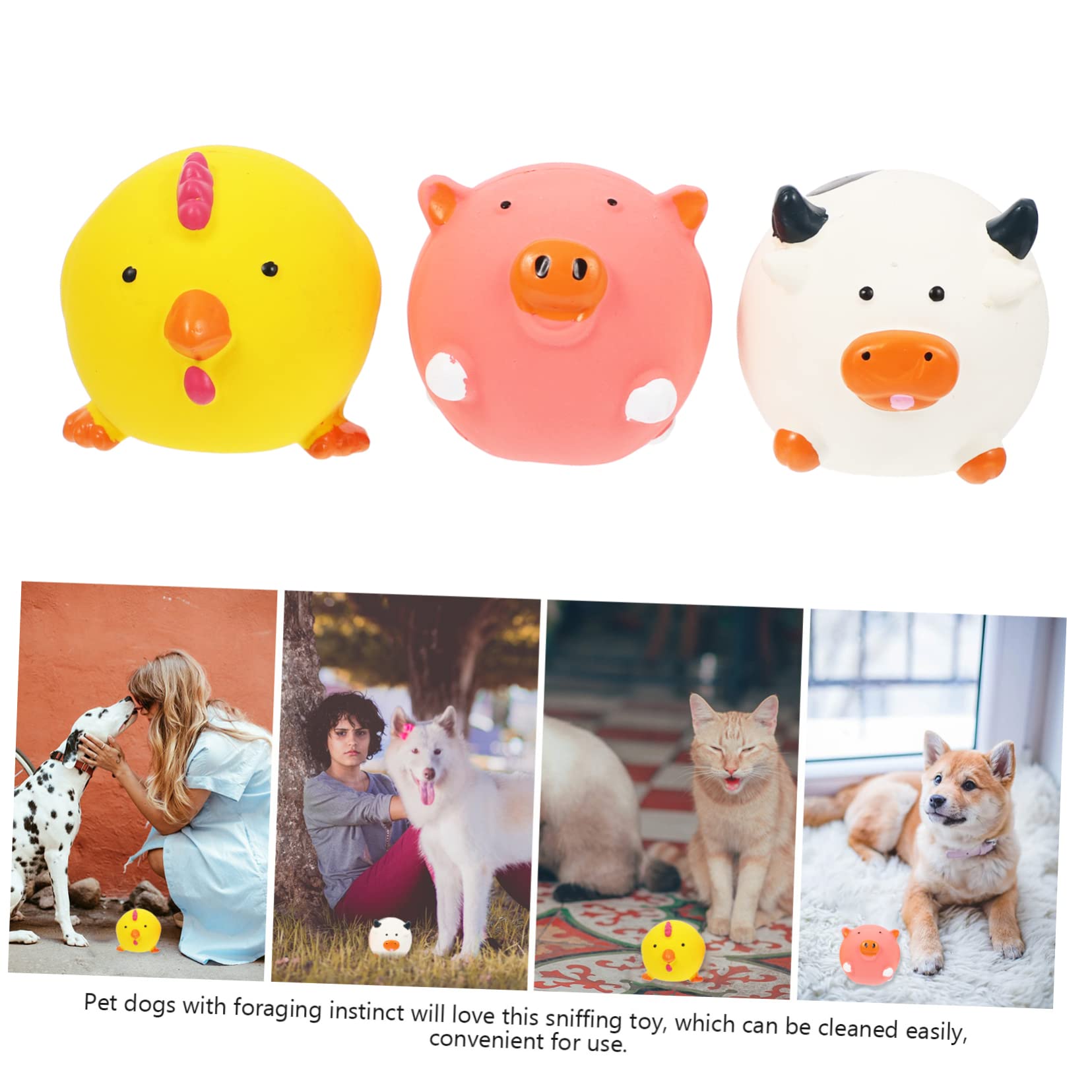 minkissy 9 Piezas Juguetes de látex para Mascotas Juguete de mordida de Perro de Gato Bolas de Perro Buscar Bola de de Goma Masticador de s de búsqueda de s de