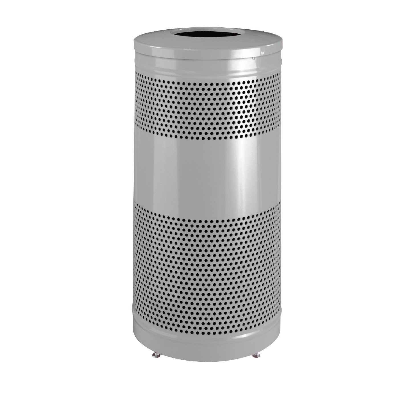 Rubbermaid Commercial Products Classic Trash Can, 25-Gallon, Silver Metallic, Hands-Free Indoor/Outdoor Garbage Bin for Mall/Stadium/Office/Lobby/Restaurant