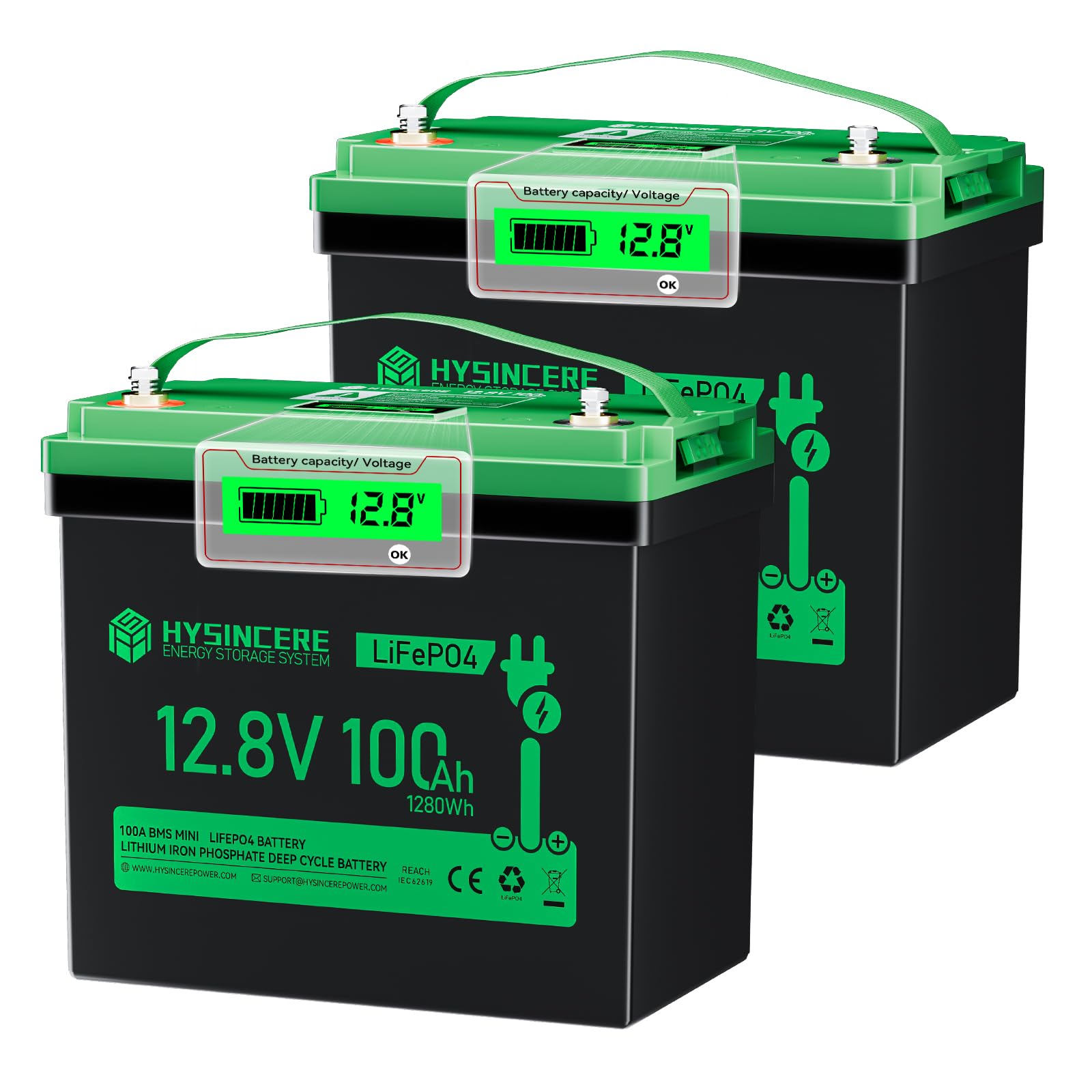 Amazon.com: HYSINCERE 12V 100Ah LiFePO4 Lithium Battery Mini with