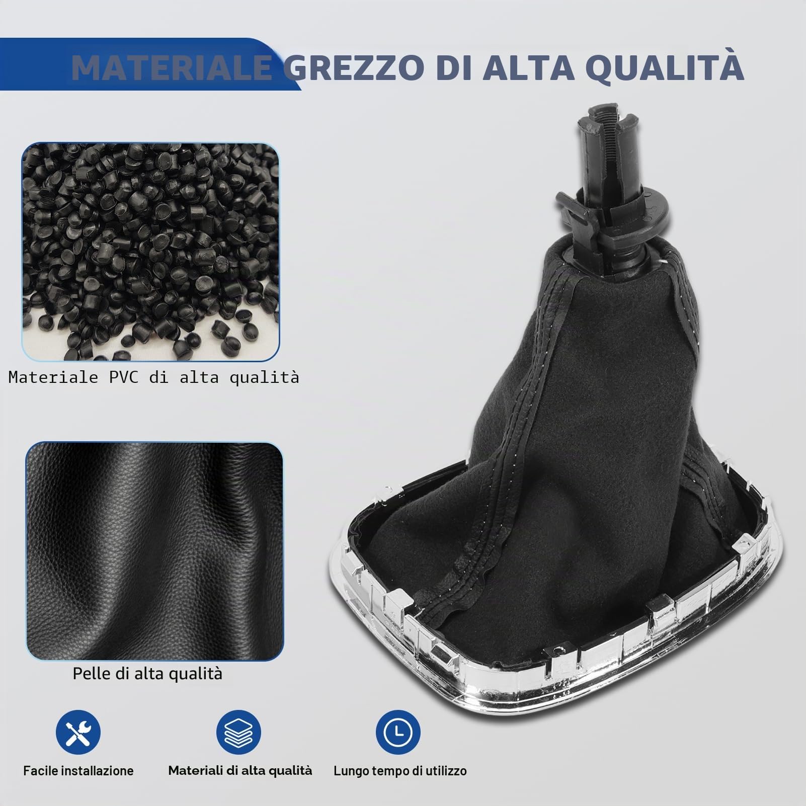 KASturbo Leva del cambio a 5 marce Compatibile con Opel Corsa D 2006-2014 e Corsa E 2014-2019 Compatibile 009140093 19276456 Cuciture bianche