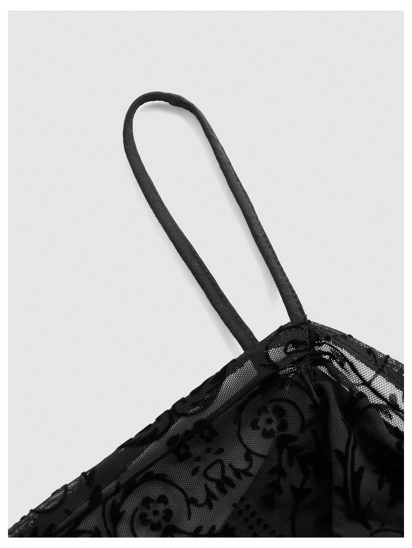 SOLY HUX Women's Ruched Lace Cami Top Drawstring Sleeveless Clubwear Sexy Gothic Tops: X-Large Plain Black