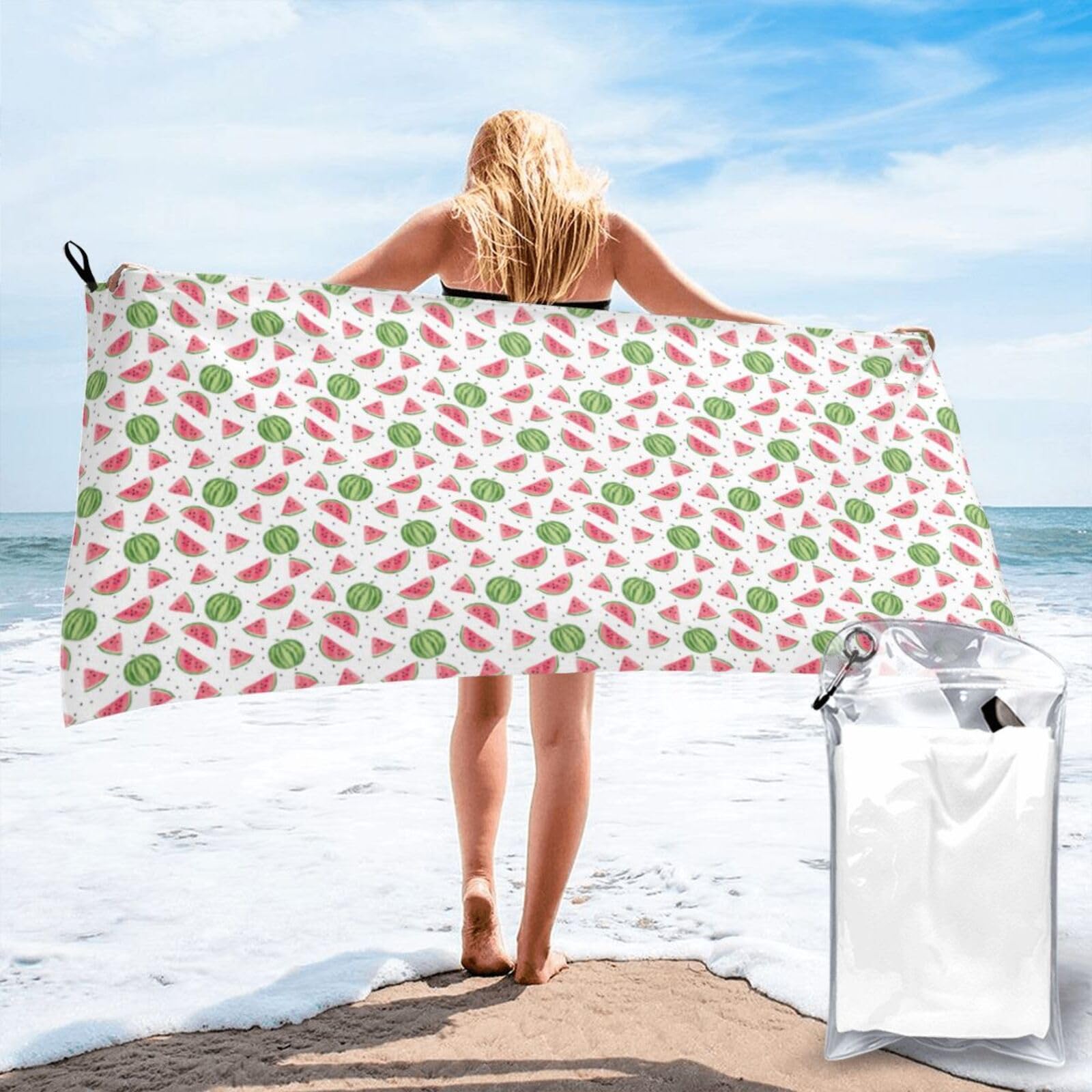 AYYQWE Watermelon Fresh Fruit Print Lightweight Towel For Men Women Travel Beach Camping Hiking Yoga Swimming Sports