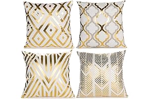 ZLINA Home Decorative Throw Pillow Covers Gold Foil Pillow Covers