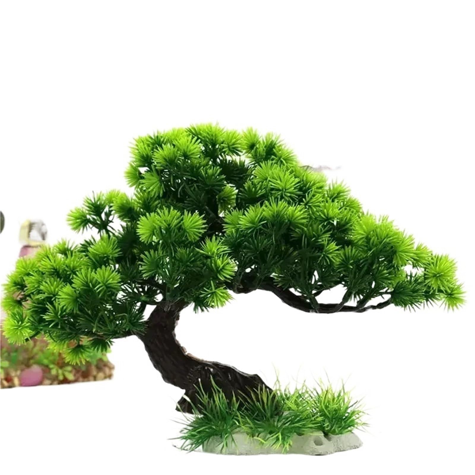 Plantas Artificiales Acuario Adornos for acuarios, Plantas de simulación, paisajismo for peceras, Decoraciones, plástico, Agua, Flores, árboles, Rocas, Accesorios.(LMC01 Green)