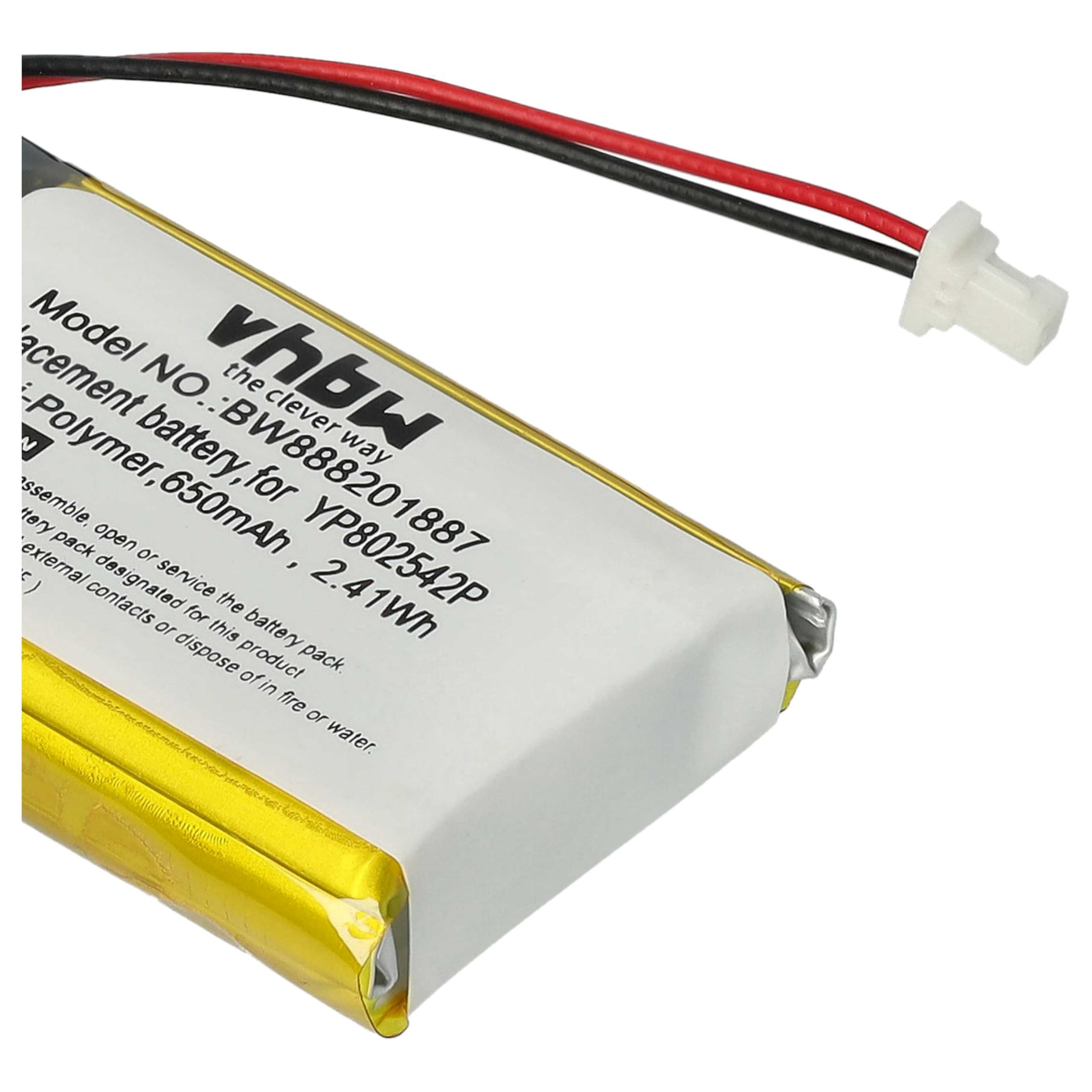 vhbw 2x Bateria Kompatybilna Sena SF1 SMH-20S 10S 20S SF2 SF3 650mAh 3,7V Li-Poly