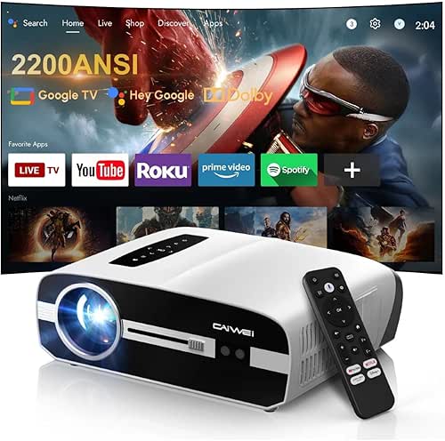 Ultra HD 4K Google TV Projector 2200 ANSI High-Bright Home
