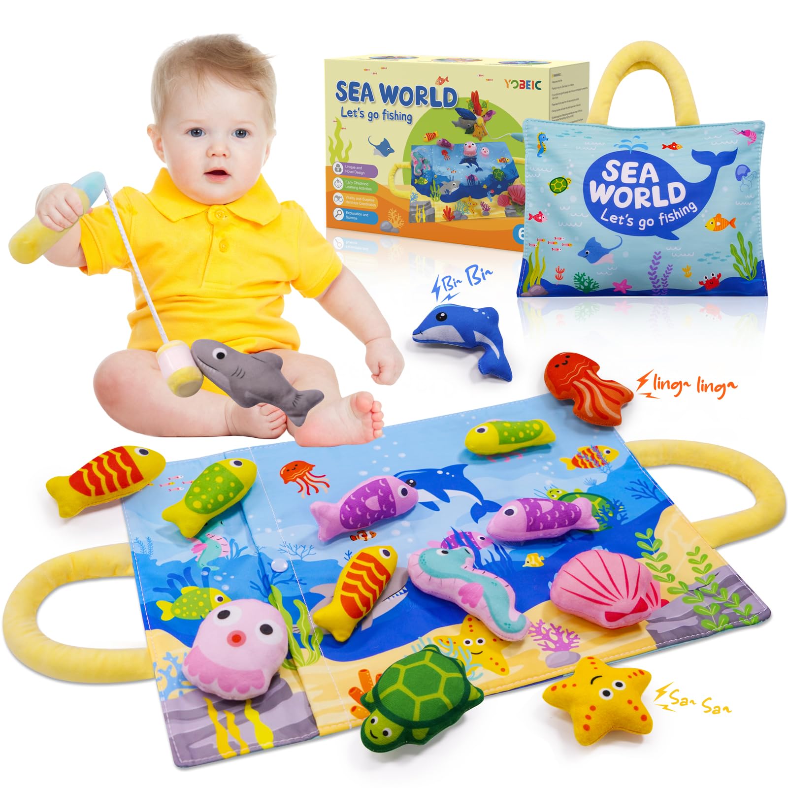 YOBEIC Montessori Giocattoli per bambini di 1 anno, Giocattoli da gioco prescolare per bambini, Giocattoli per bambini 1, 2 e 3 anni, classificazione dei colori, Regali per bambini che imparano le