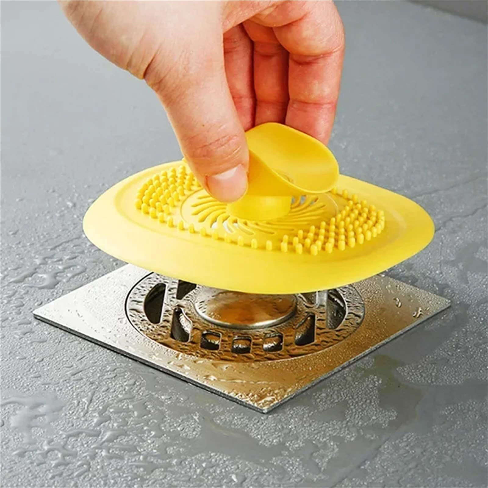 Silikon-Küchenspülenstöpsel, Duschfilter, Abflussabdeckung, Sieb, Abflusssieb, Bodenhaarfänger, Badezimmerzubehör FüR KüChe Dusche Badezimmer(Orange,3PCS)