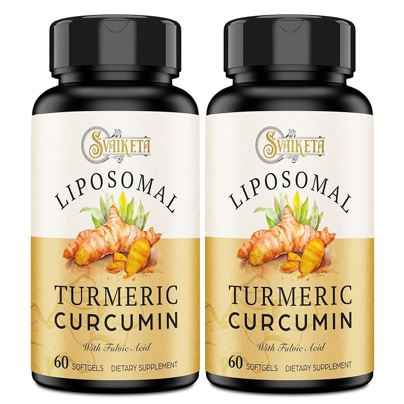 Svaiketa – Suplemento de curcumina com piperina, 2.000 mg, extrato de curcuminoides 95%, 120 cápsulas gelatinosas