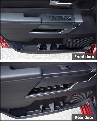 Miniatura 4 de TOPINSTALL Revestimientos de goma de alta calidad compatibles con Toyota Tundra 2022-2024, accesorios antideslizantes y antipolvo, tapetes para