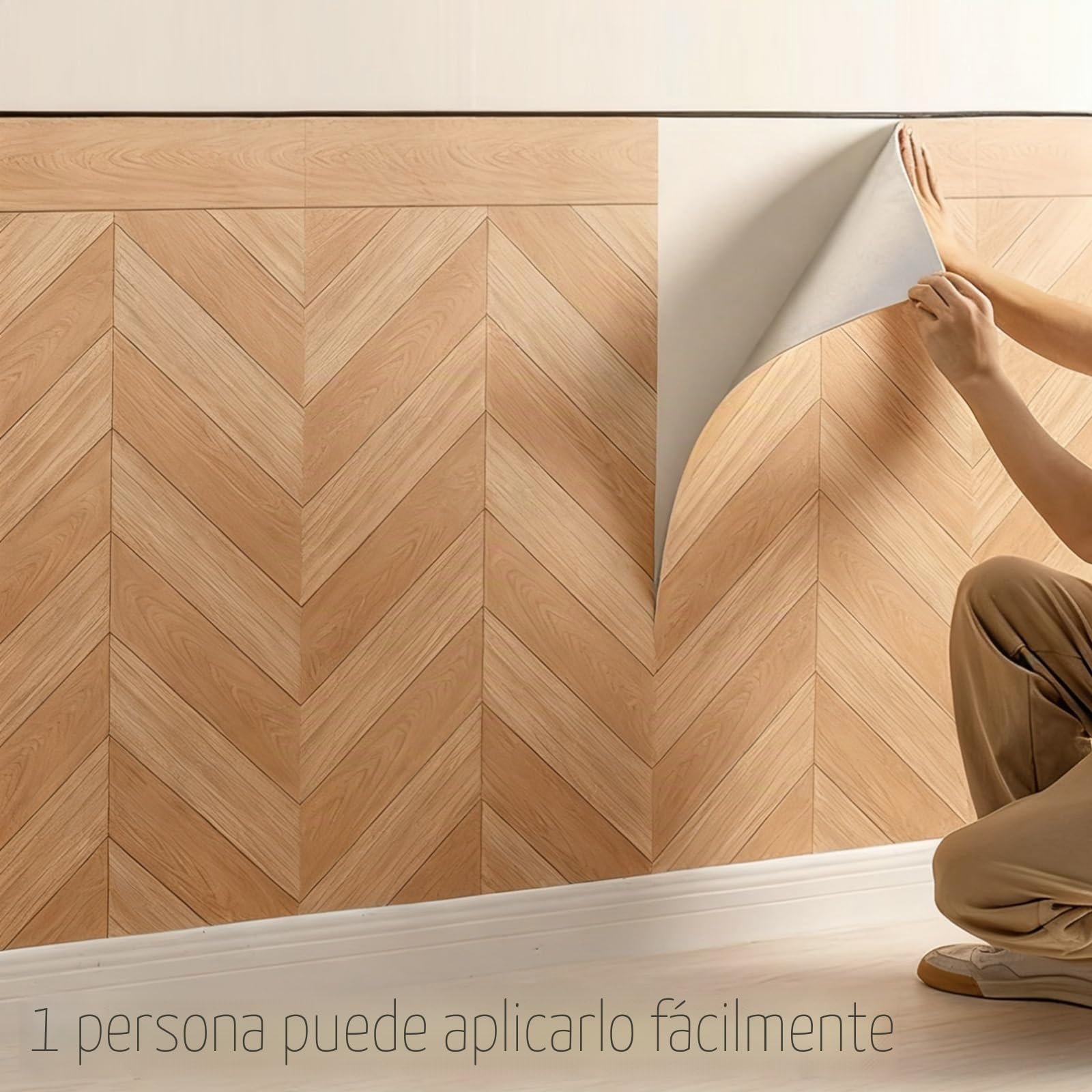 Paneles de Pared 3D Imitación Madera 5/10/50 Piezas 17.7x35.4" Panele Decorativos DIY de Alta Elasticidad Resistente Al Agua Auto-adhesivos Alta Cobertura Decoración Pared