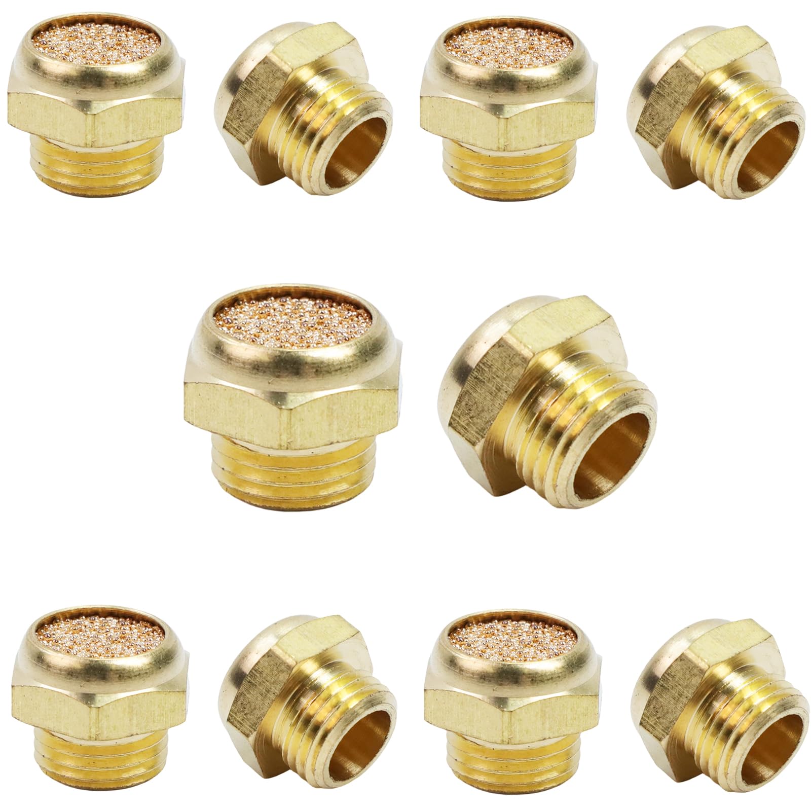 G1/4 Brass Exhaust Muffler, Flat Type, 10Pcs — Amazon image 5