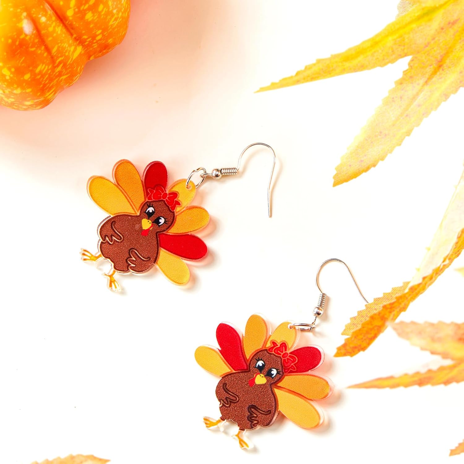 Thanksgiving Turkey Earrings for Women - Cute Turkey Style Earrings Fall Earring Studs Great Thanksgiving Jewelry Accessory Holiday Gifts for Women Girls - Image 2