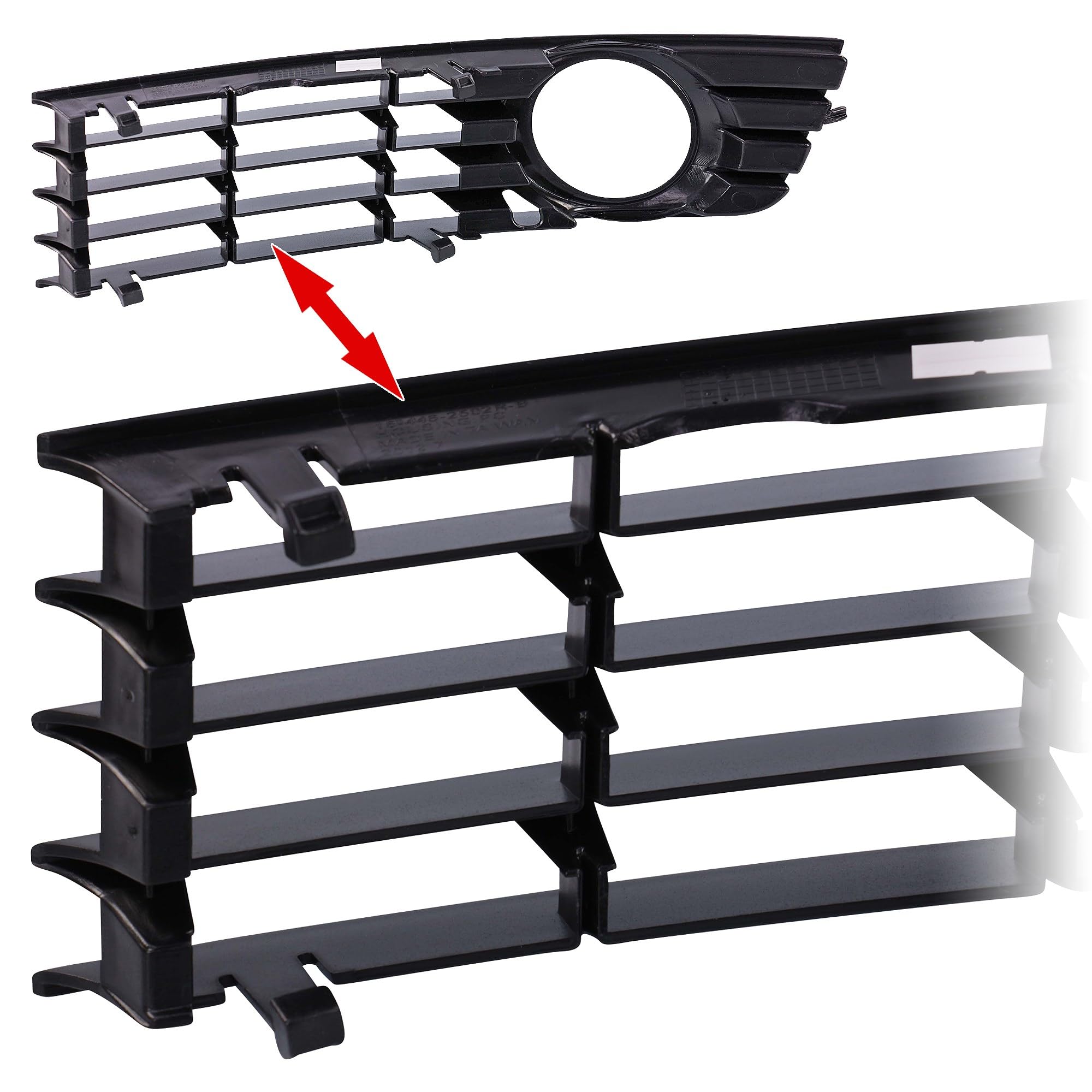 BESTPRICE 2x grille d'aération pare-chocs avant gauche droite Compatible avec AUDI A4 B6 (8E2),A4 B6 Avant (8E5)