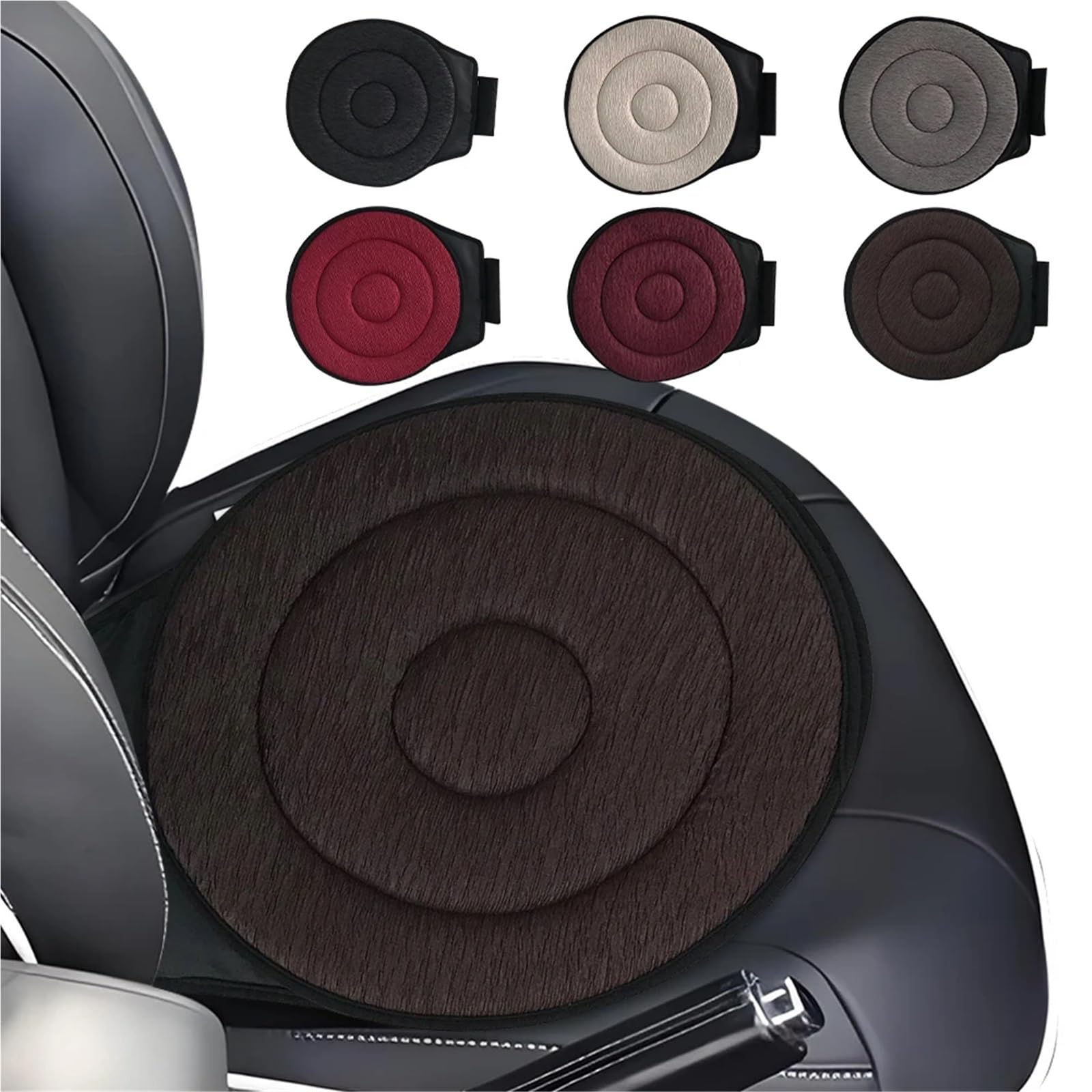 cuscino girevole per auto Cuscino for seggiolino auto girevole a 360 gradi for universale Cuscino per anziani e donne incinte(Dark Grey)