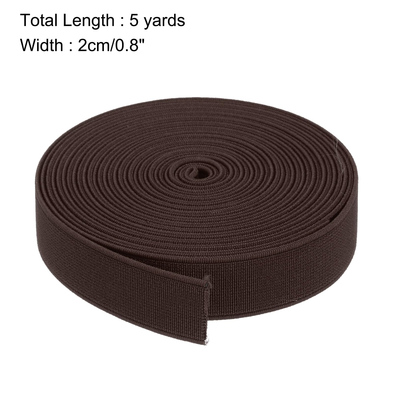 MECCANIXITY Elastic Band Spool - 0.8 Inch Width X 20 Yards, Brown Knit Elastic For Sewing Waistbands, Pants, Wigs - View #5