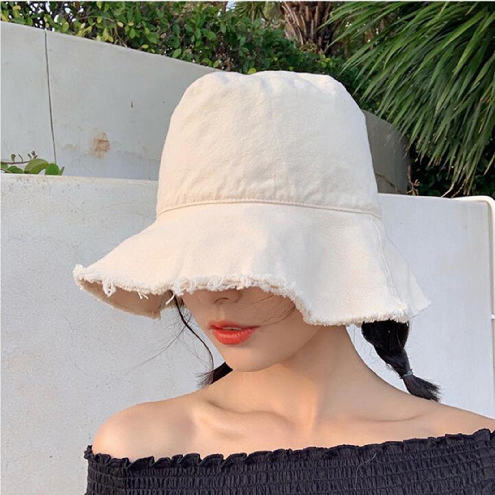 MOGSA Sombrero de pescador para mujer, de algodón, portátil, plegable, para playa, turismo, para mujer, al aire libre, sombreros de sol