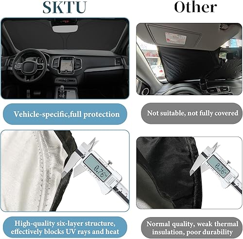 Miniatura 7 de SKTU 2016-2025 2026 XC90 Parasol para parabrisas delantero para Volvo XC90 2016-2025 2026, parabrisas plegable para bloquear los rayos UV y el calor