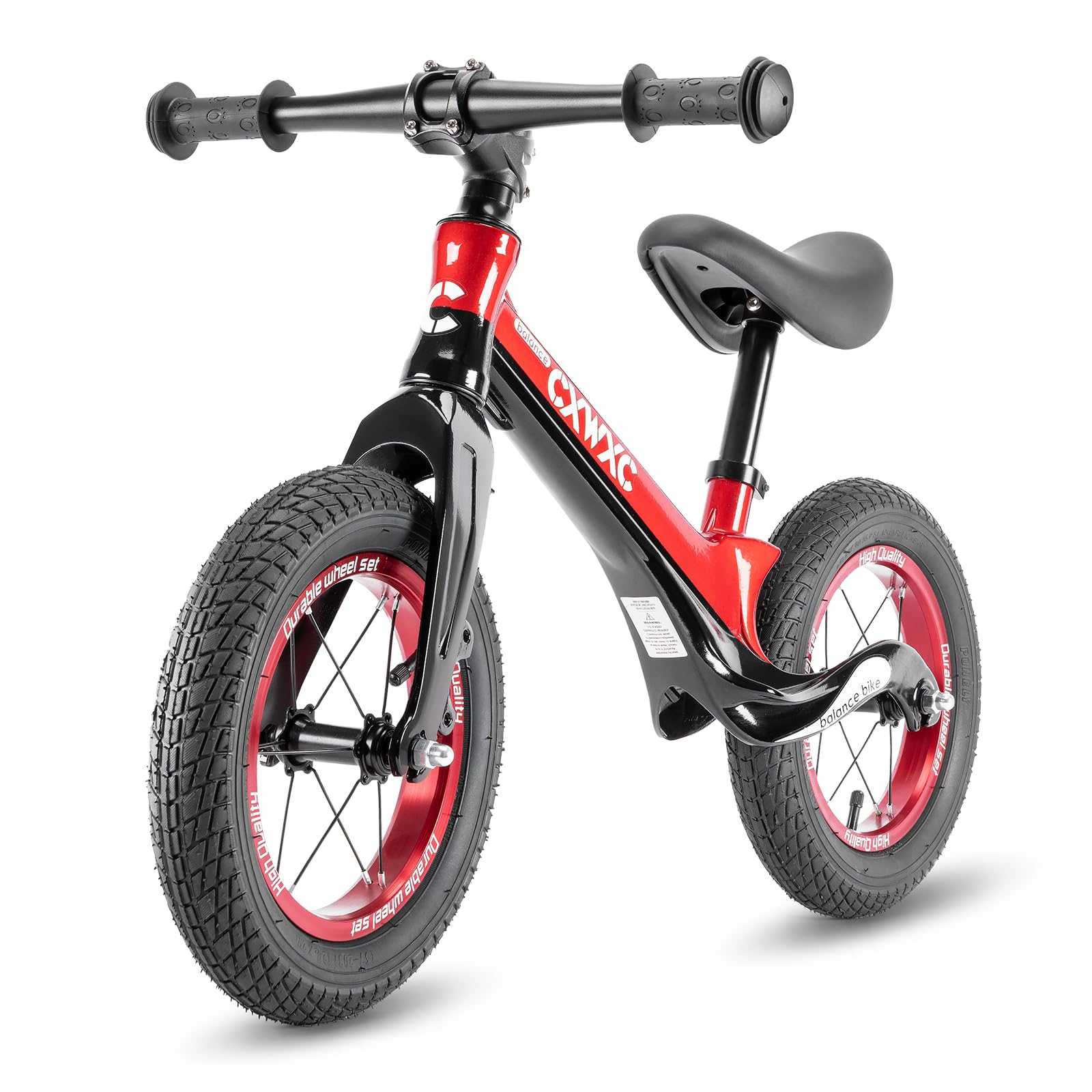 CXWXC Bicicleta a Partir de 2 años hasta 30 kg, Marco de magnesio, sillín de Altura Ajustable, Ruedas de 12 Pulgadas, Bicicleta Infantil para 24 – 60 Meses