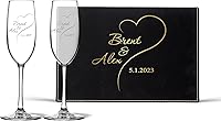 Vista 25 de Copas de champán personalizadas para boda, copas de brindis de aniversario, copas de boda, señor y señora, regalo de boda, copas de copas de champán
