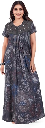 BellaMora Nighty| Nighty for Women Stylish| Night Gown for Women Stylish| Alpine Nighty for Women| Graceful Embroidery| Li
