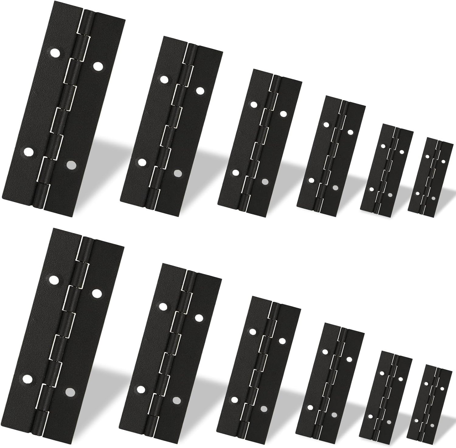 4 Inch 12 Pcs Piano Hinges，Black Long Hinges Heavy Duty