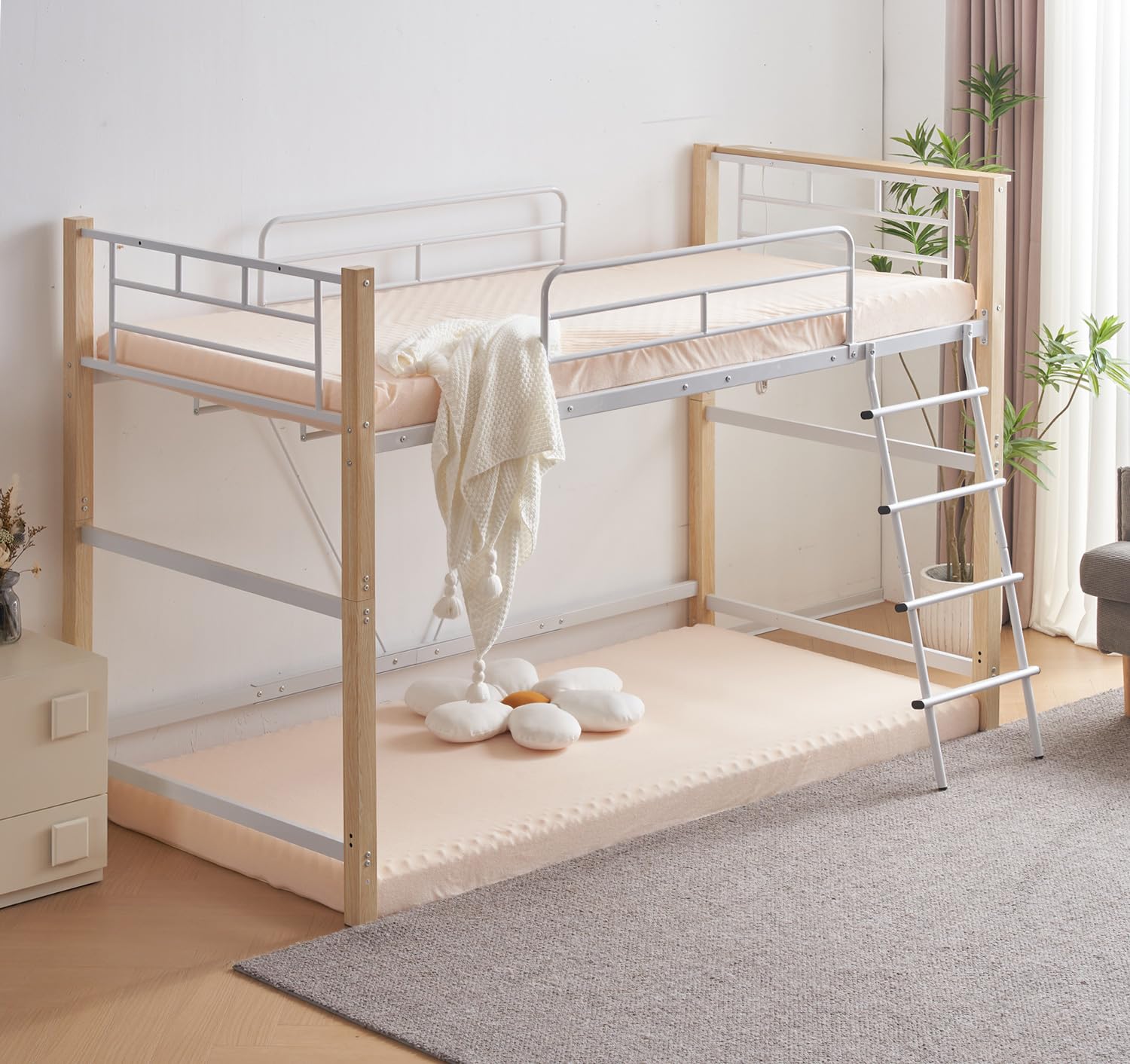 Amazon｜Kennkari ロフトベッド はしご付き ロータイプ ロフト ベッド