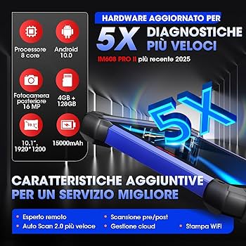 Autel MaxiIM IM608PRO II Scanner Diagnostico - Con XP400Pro, IMKPA Kit, 2 Anni Aggiornamenti Gratis
