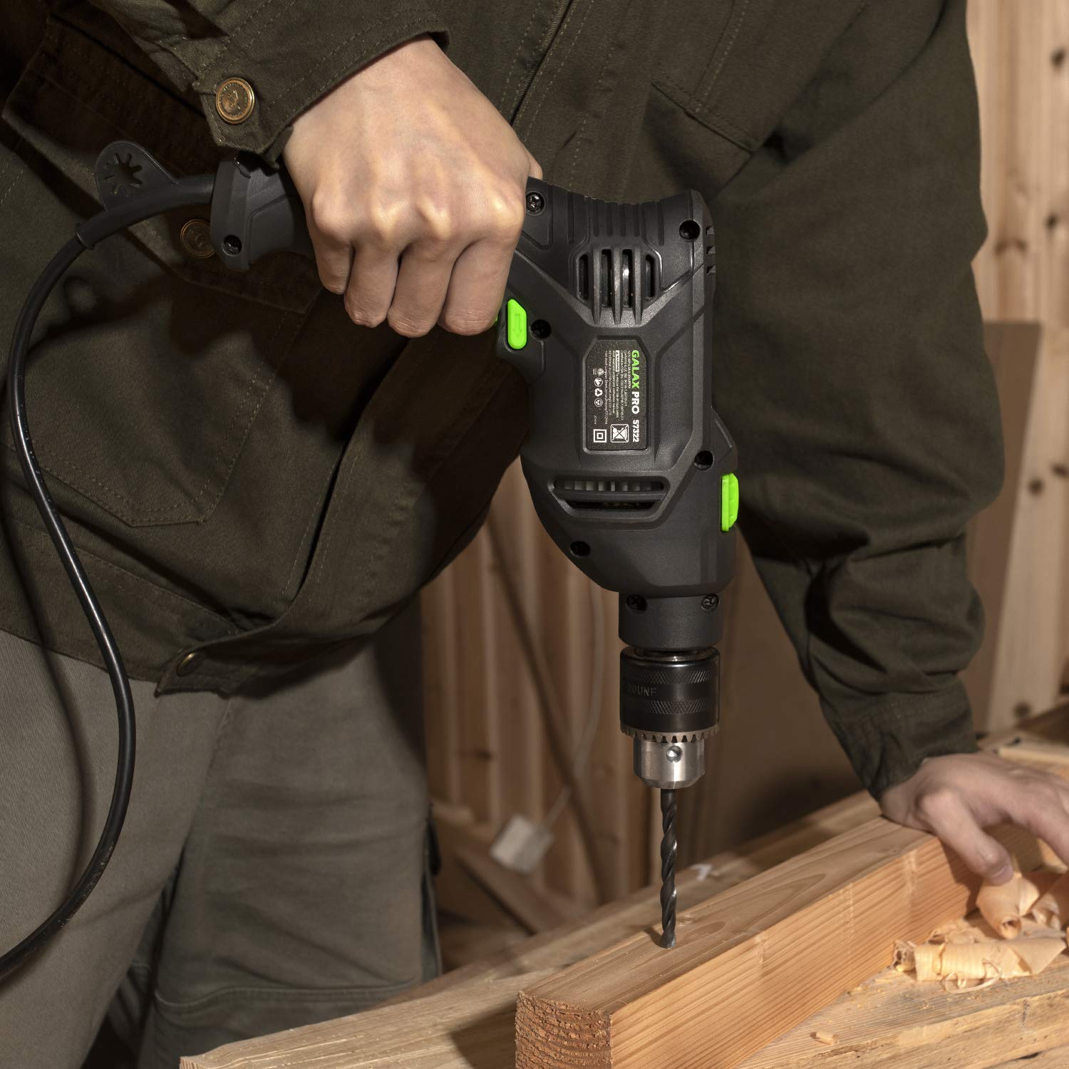 GALAX PRO Perceuse à percussion 600W, 13mm mandrin de perçage, 0-3000RPM, Perceuse puissante à vitesse variable pour métal, bois et béton