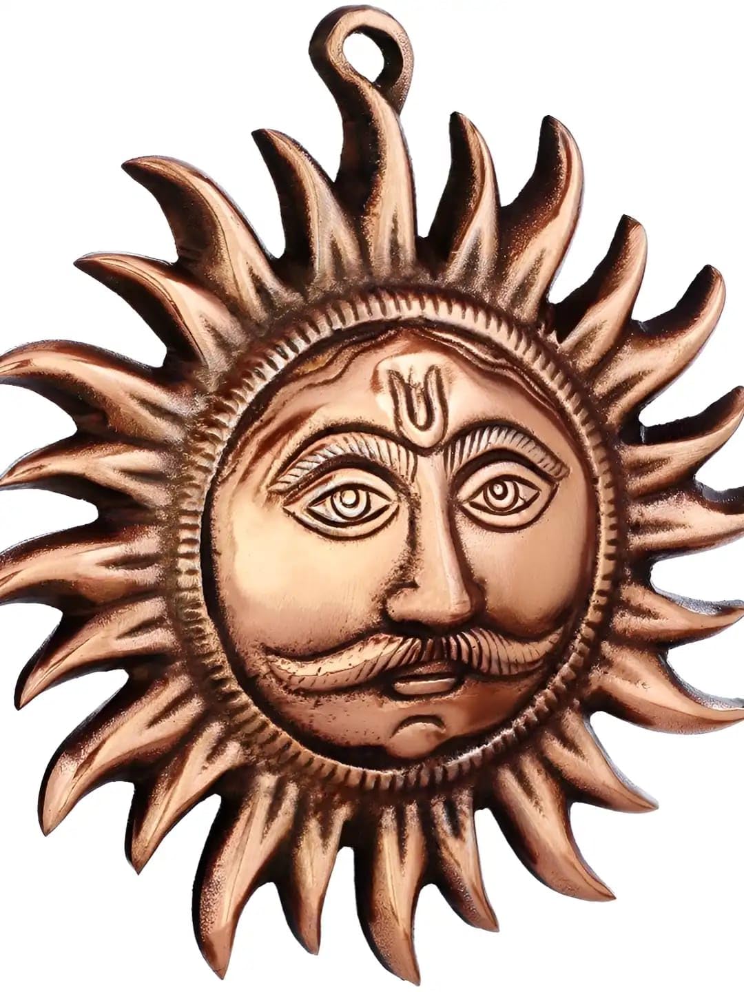 KFA PREMIUM SUN IDOL FACE WALL HANGING (COPPER, 15-CM) | Brass Material, Wall Mount-image-14