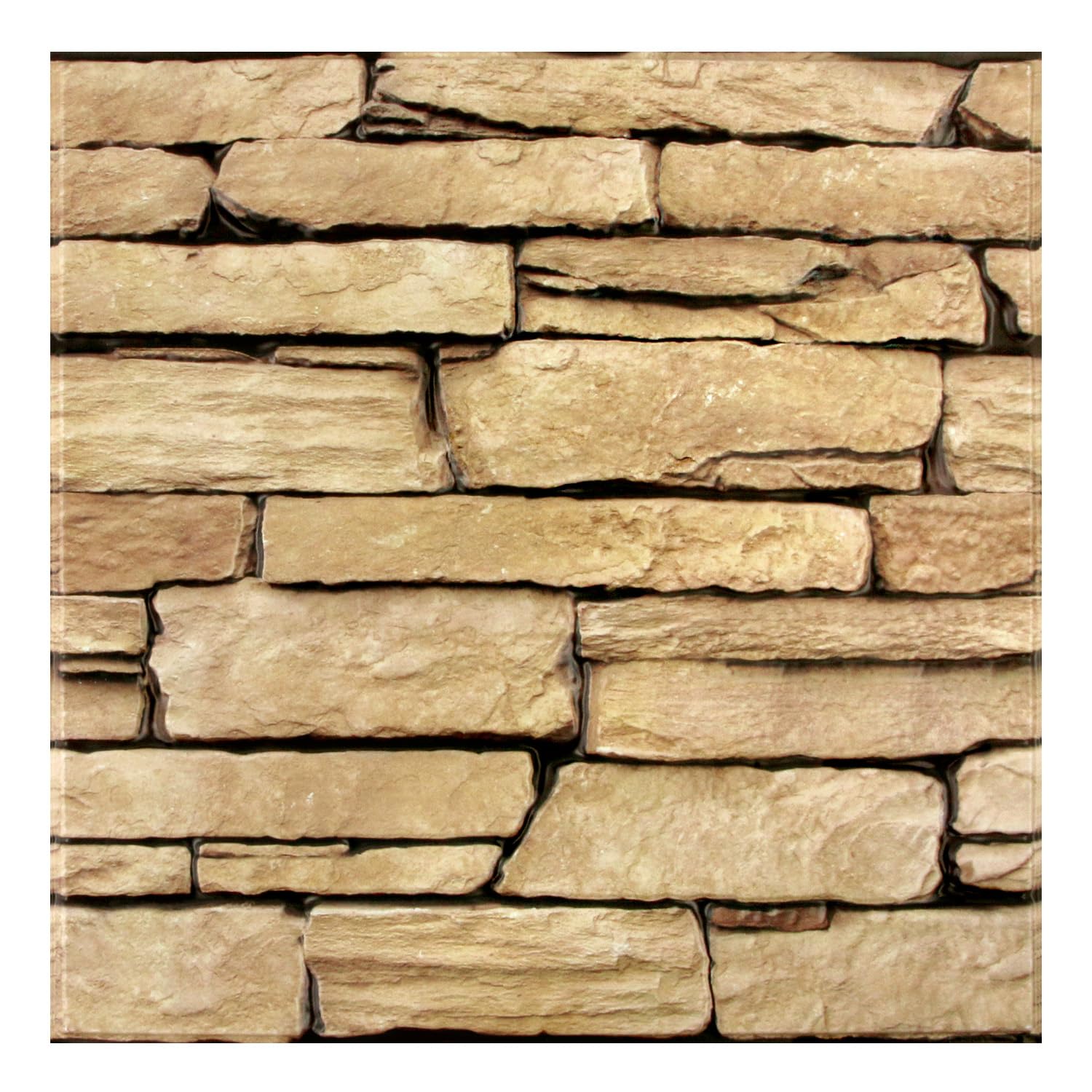 COMSTICKC 3D Stone Wall Panels Peel and Stick Wall Sticker, 10 Pcs 12"X12" DIY Lightweight Thin PVC Decorative Tiles Self Adhesive Fake Brick Wall Decor,Paintable, Brown