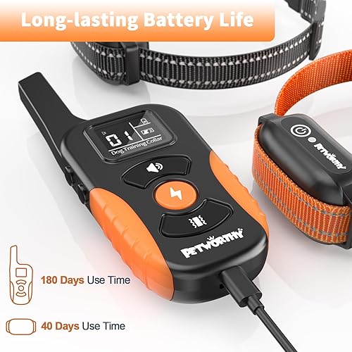 Miniatura 5 de Collar de choque para perros para 2 perros collar de entrenamiento de perros de 3300 pies con control remoto actualizado IPX7 impermeable collar