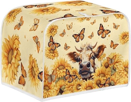 Vista 21 de doginthehole Cubierta para tostadora de libélula para cocina, fundas de electrodomésticos pequeños, estilo bohemio, para microondas, tostadora