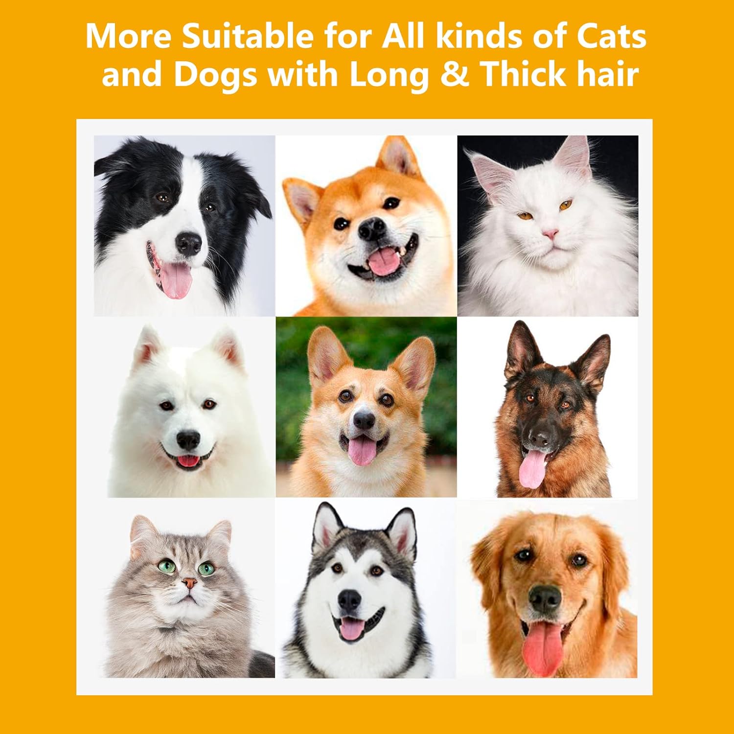MIU PET 2 in 1 Dog & Cat Deshedding Brush & Grooming Comb, Double Sided Professional Brush for Medium or Long Hair, Effectively Remove Dead & Floating Hair : Pet Supplies