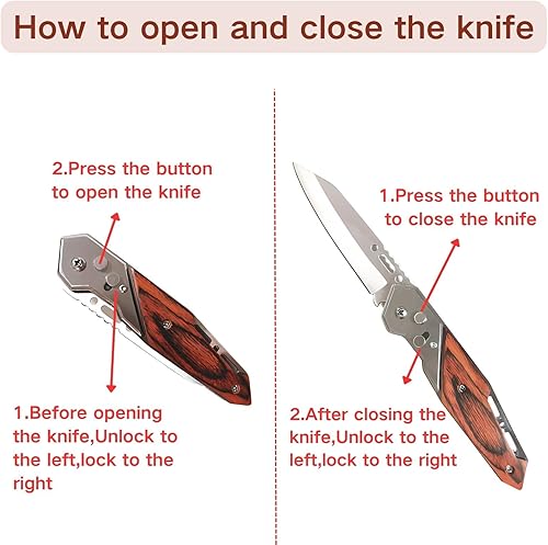 Miniatura 5 de Navajas de bolsillo y cuchillos plegables,Navajas de bolsillo para hombres,Cuchillo táctico con clip,Cuchillo Edc,Cuchillo de bolsillo