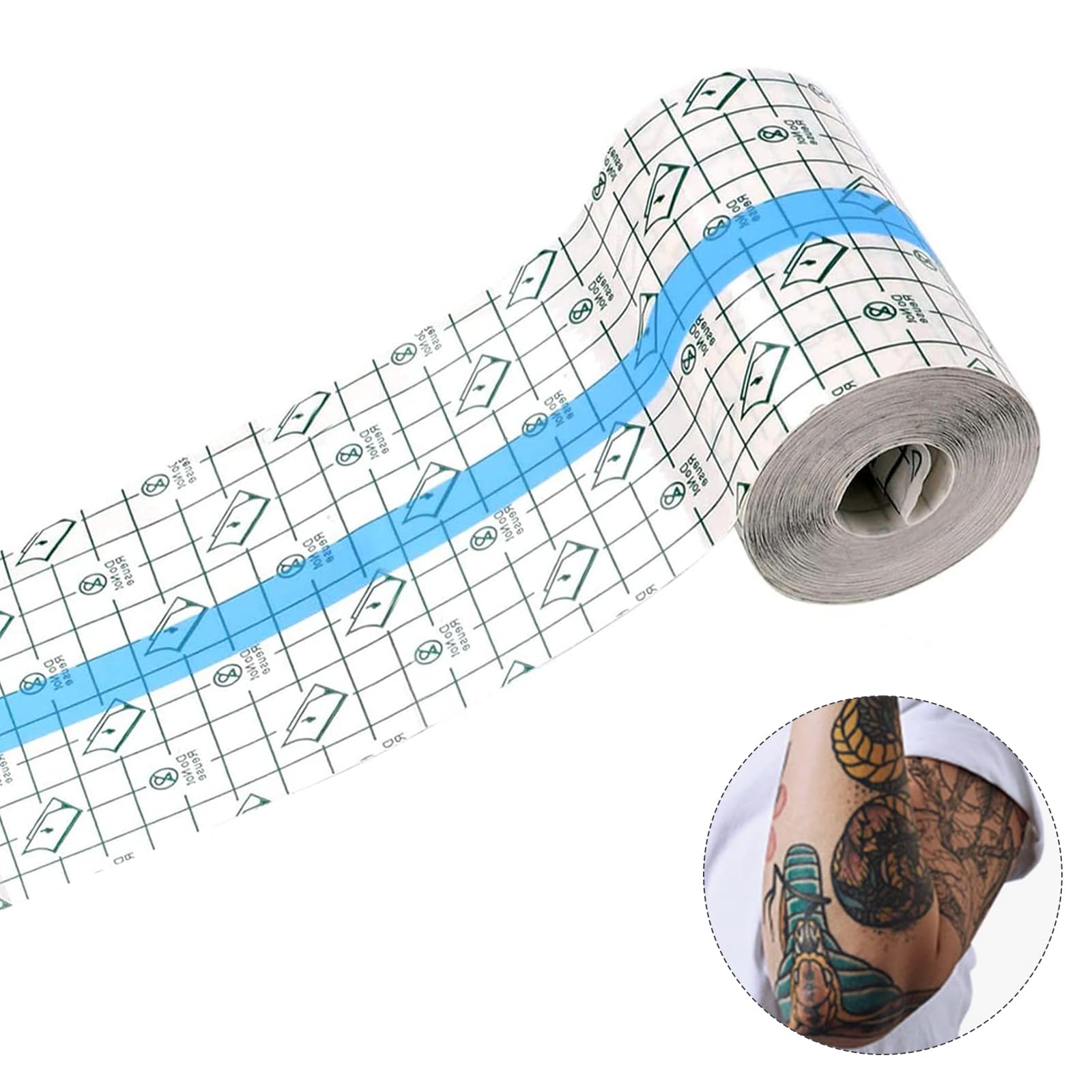 Tattoo Aftercare Waterproof Bandage,Second Skin Healing Protective Bandages,Transparent Waterproof Adhesive Bandage Tape,Clear Stretch Antibacterial Wound Dressing Tape for Swimming,Shower,2m*15cm