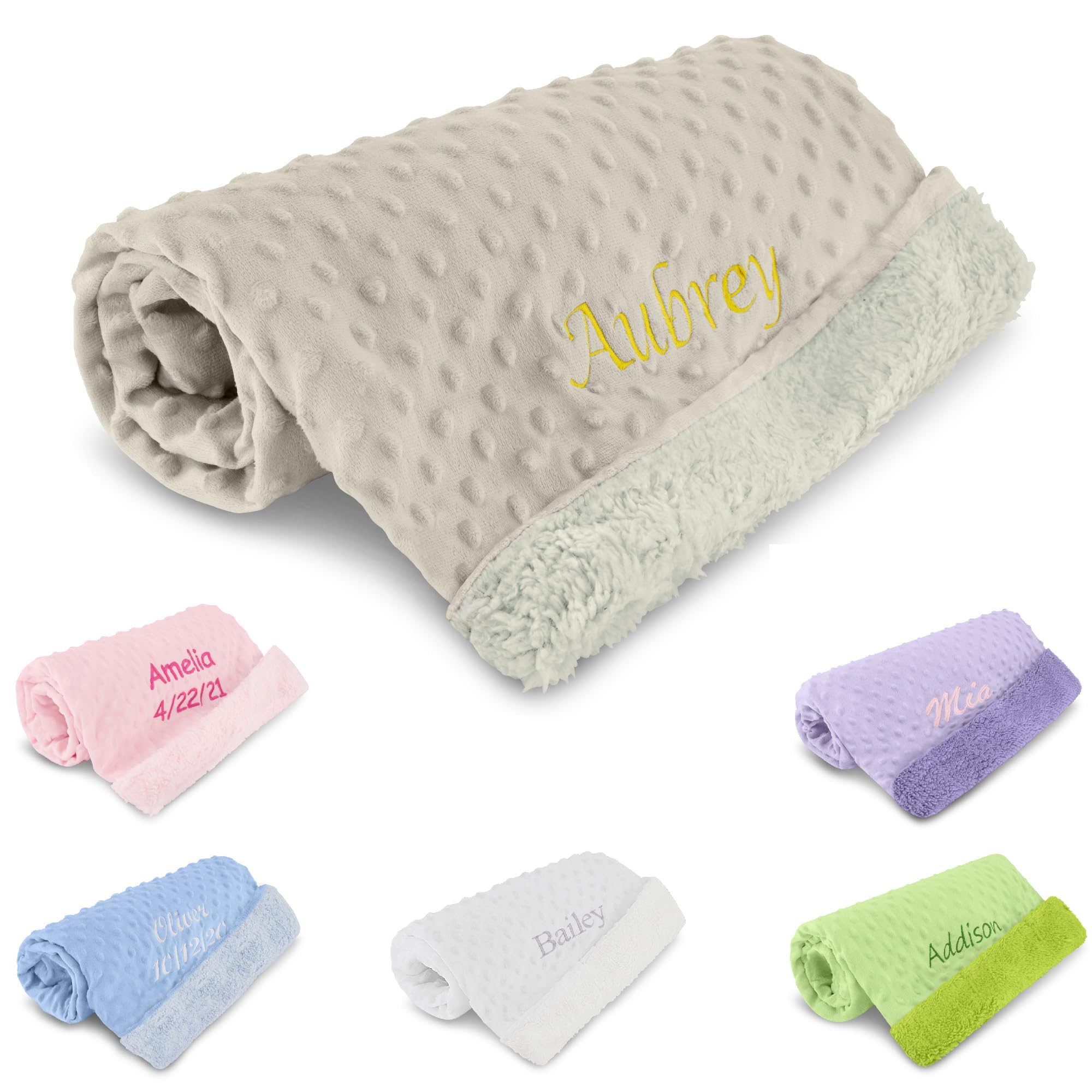 Personalized Newborn Swaddle Blanket with Name & Date - Gender Neutral Essentials for Newborn, Soft and Comfy Receiving Blanket, for New Parents -