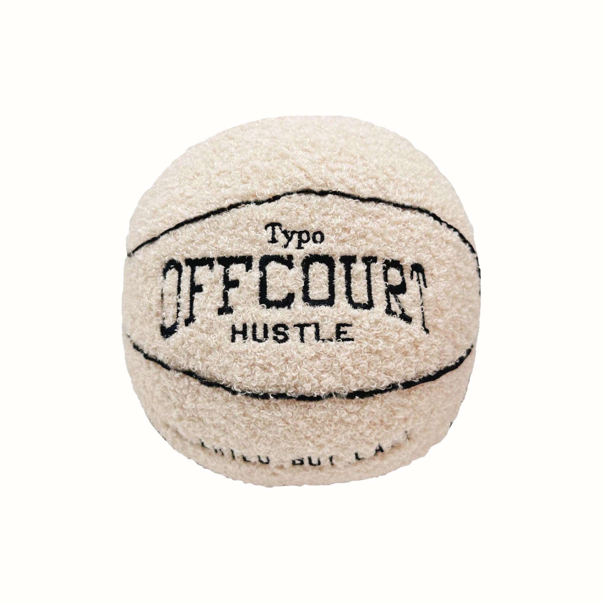 9.8 inch Simple Like-Offcourt Basketball Pillow Plush Throw Pillow Gift Home Funny Expression Children's Room Decoration (Beige)……