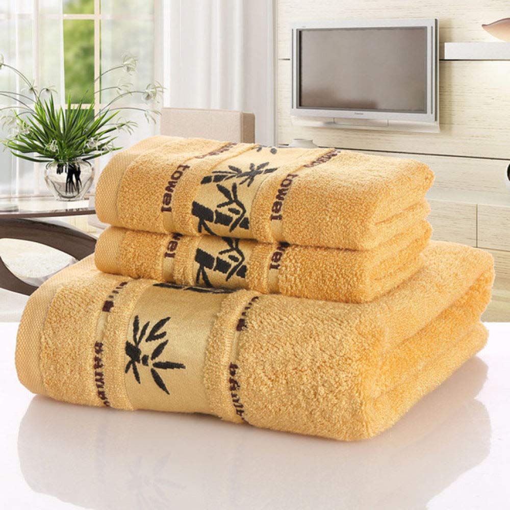 Serviette de bain en bambou premium 70x140 cm drap jaune épais haut de gamme